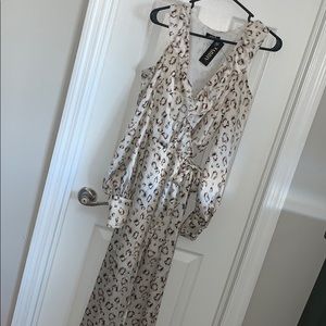 NWT Silk leopard print wrap dress